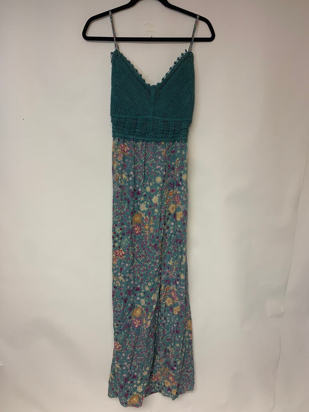 Love Squared Maxi Dress Crochet Bohemian Floral Halter Flowy NWT Womens SZ L